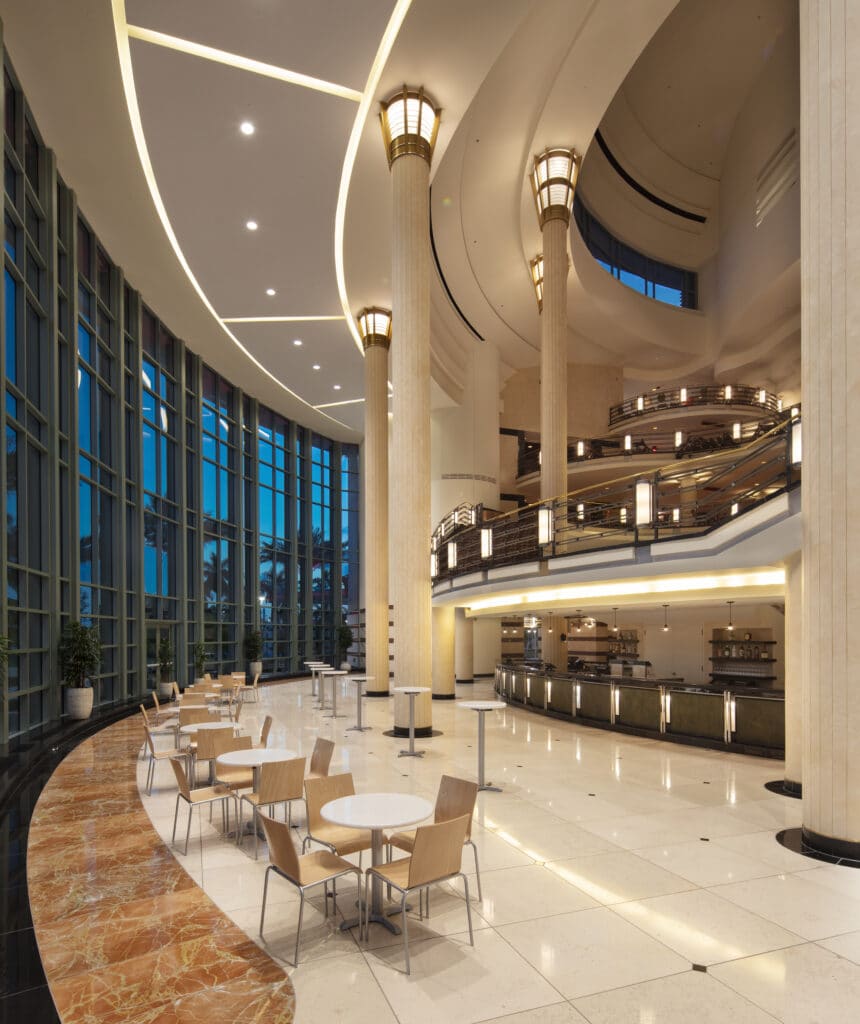 Dreyfoos Hall Lobby by the bar.