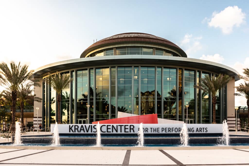 Kravis Center plaza during the day.