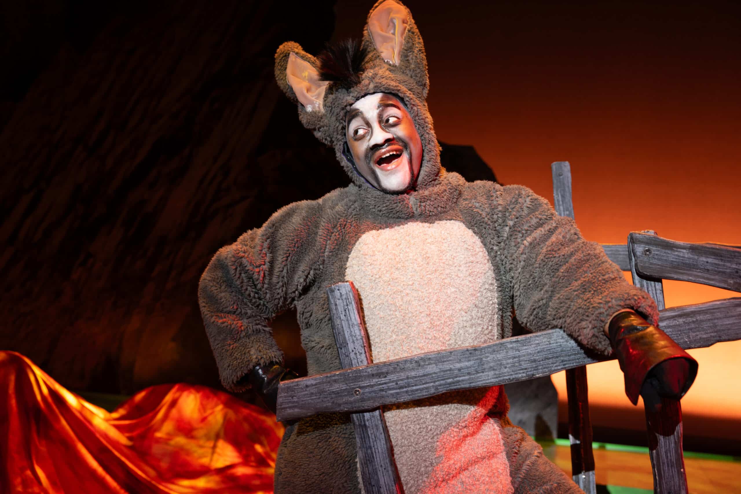 Naphtali Yaakov Curry as Donkey in Shrek The Musical (Credit cyorkphoto)