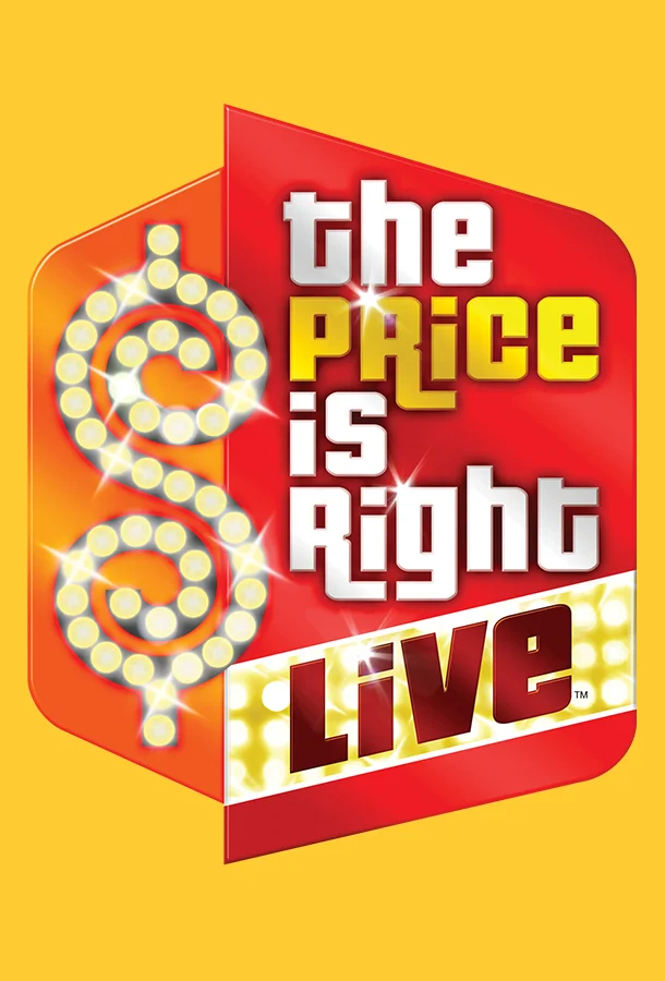 Orange and red "The Price is Right Live" logo with large lighted dollar sign.