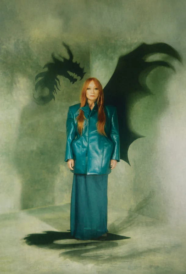 Tori Amos with black wings