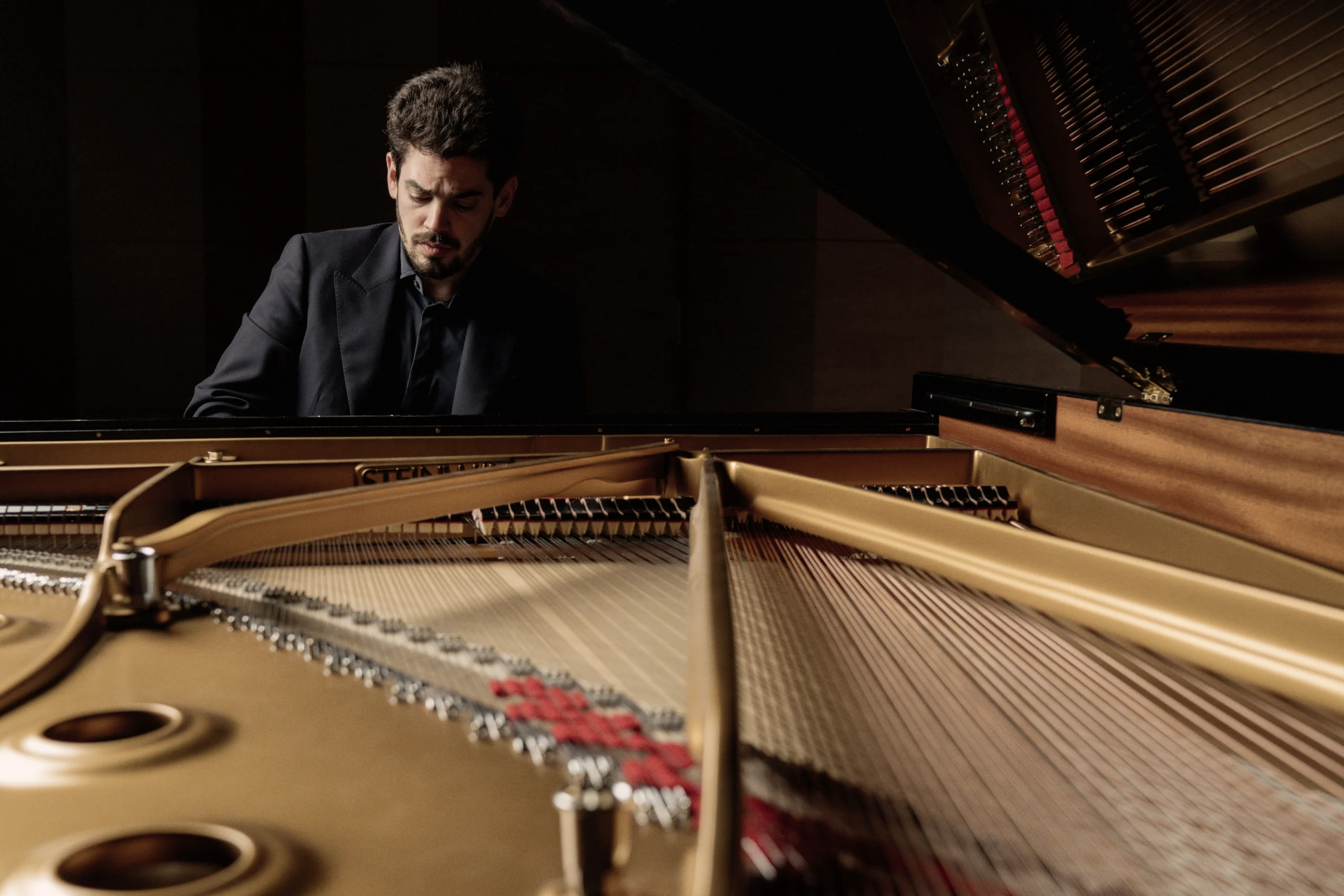 Lahav Shani Photo: Marco Borggreve Lahav Shani at open piano.