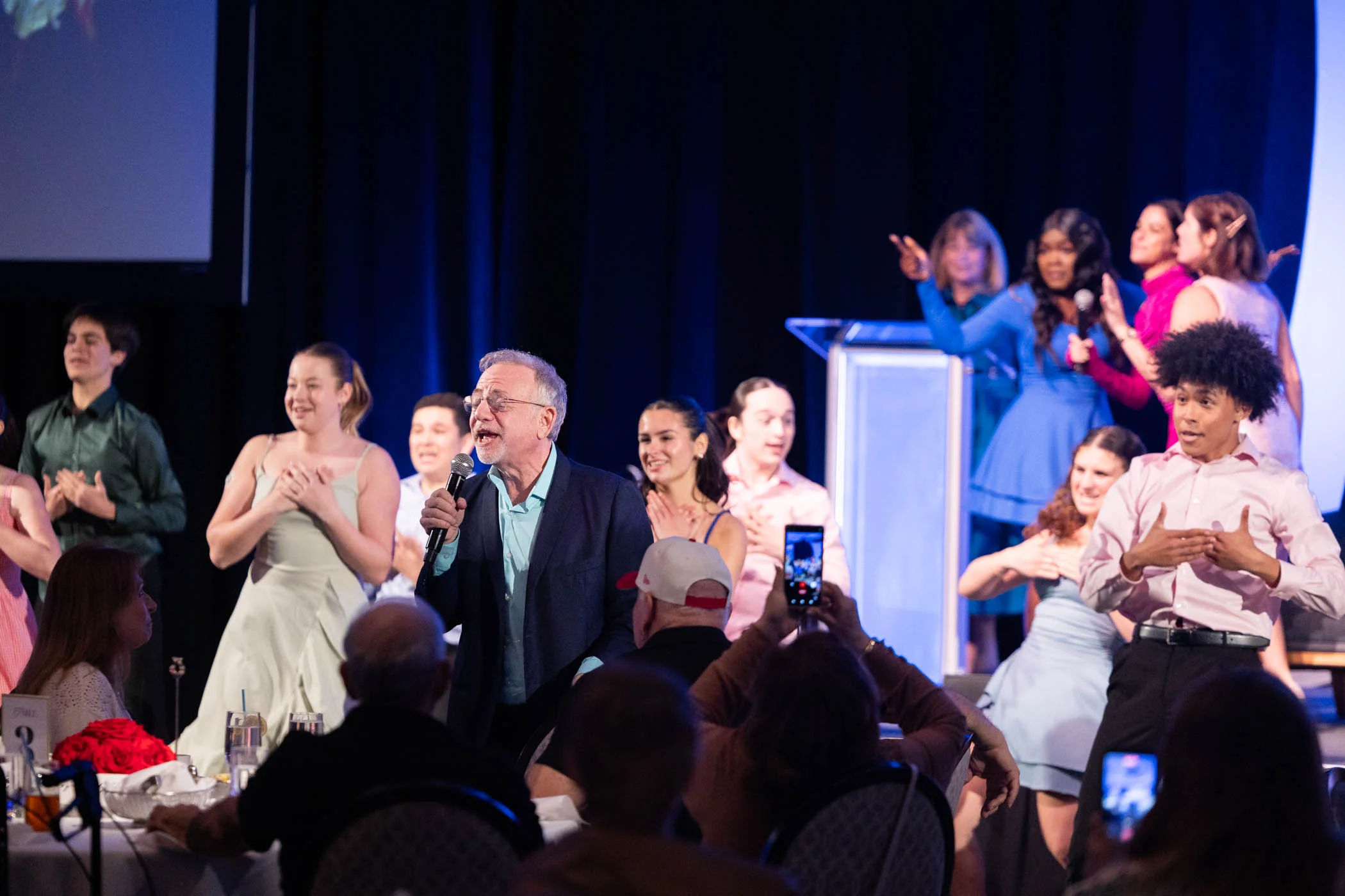 Dreyfoos students performing with Marc Shaiman