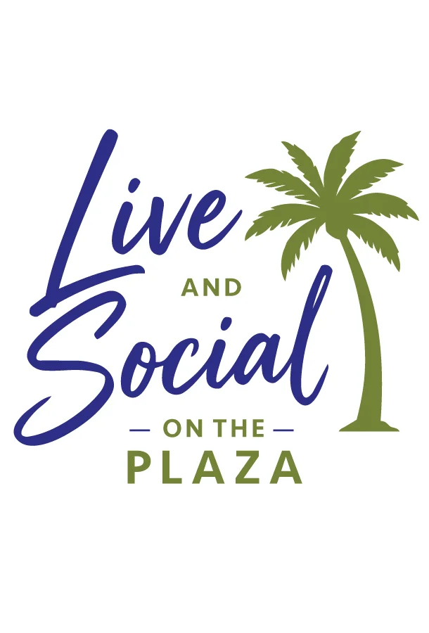 Live and Social on the Plaza logo with palm tree.