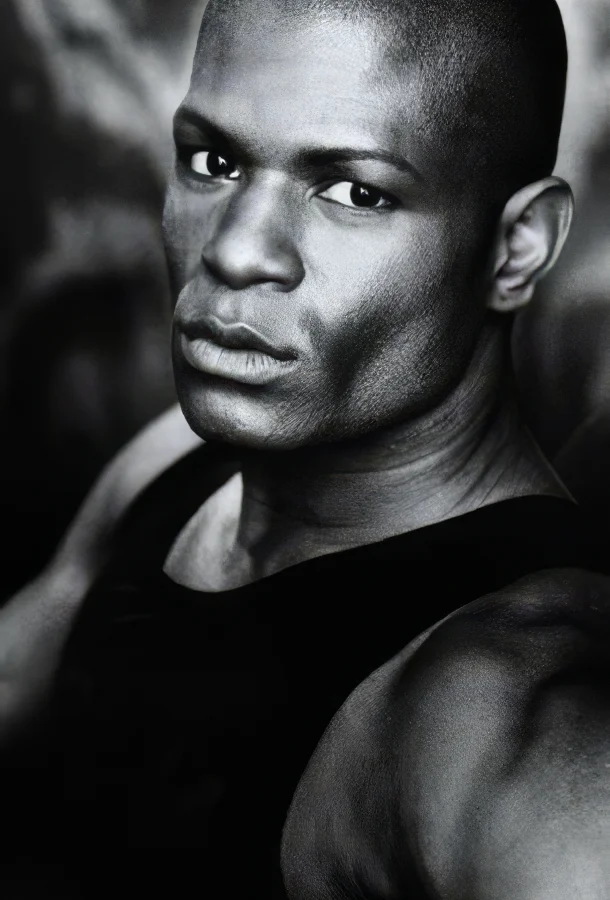 Black-and-white portrait of performer Herman Payne.