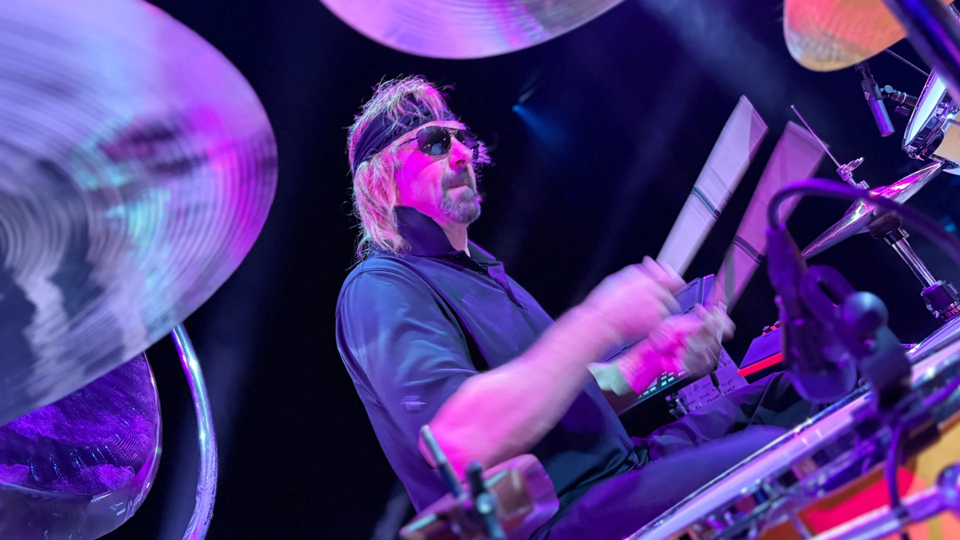 Closeup photo of drummer.